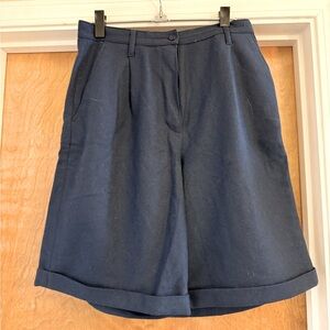 Navy Blue Women's Wool Shorts